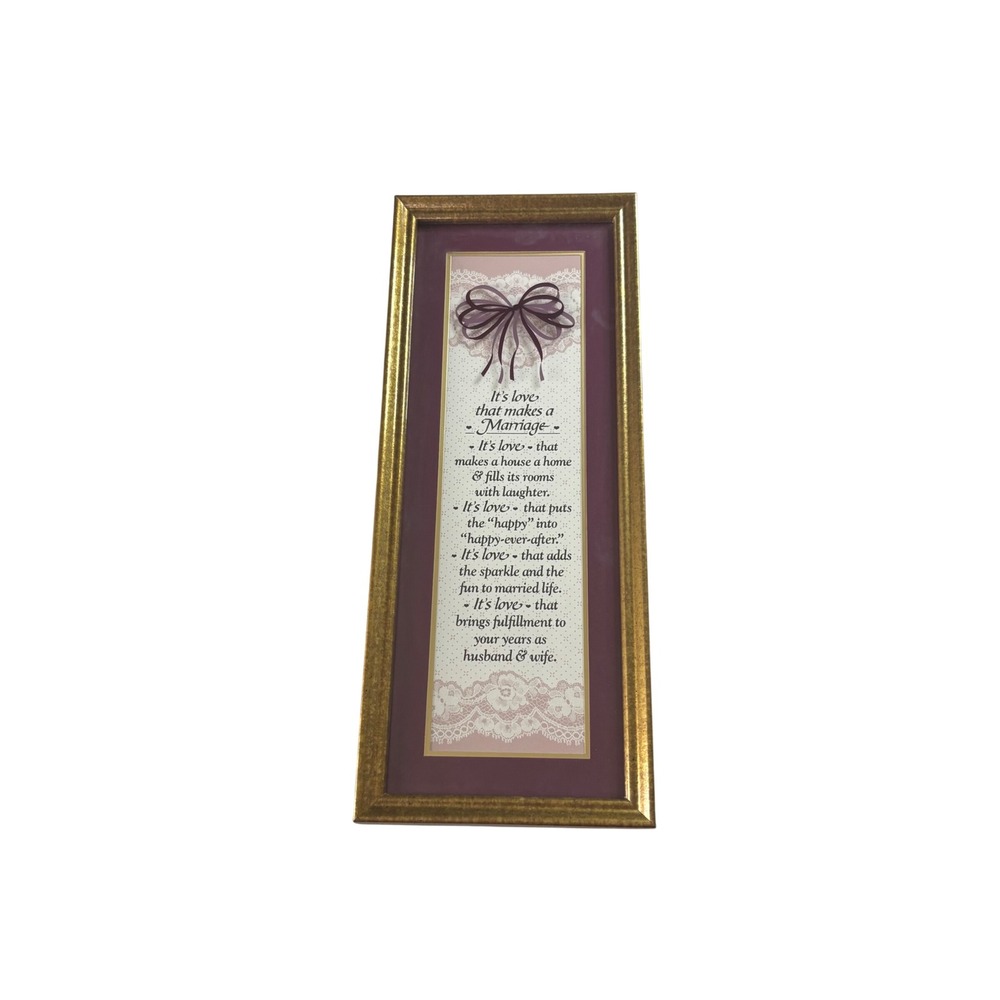 Imagine Design Marriage Framed Wall‎ Art Gold Purple Verse Wedding Gift Cottage